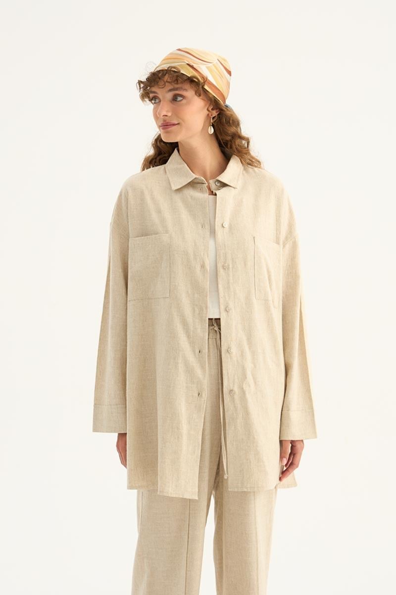 Cepli Keten Gömlek