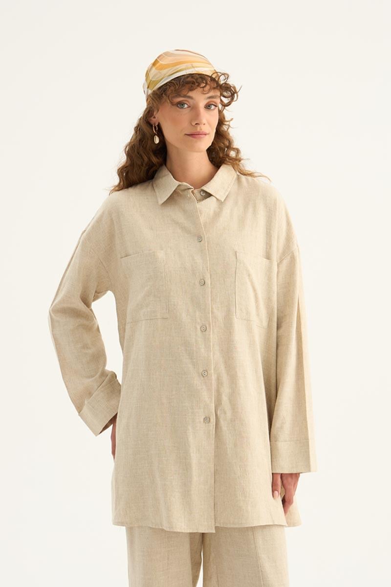 Cepli Keten Gömlek