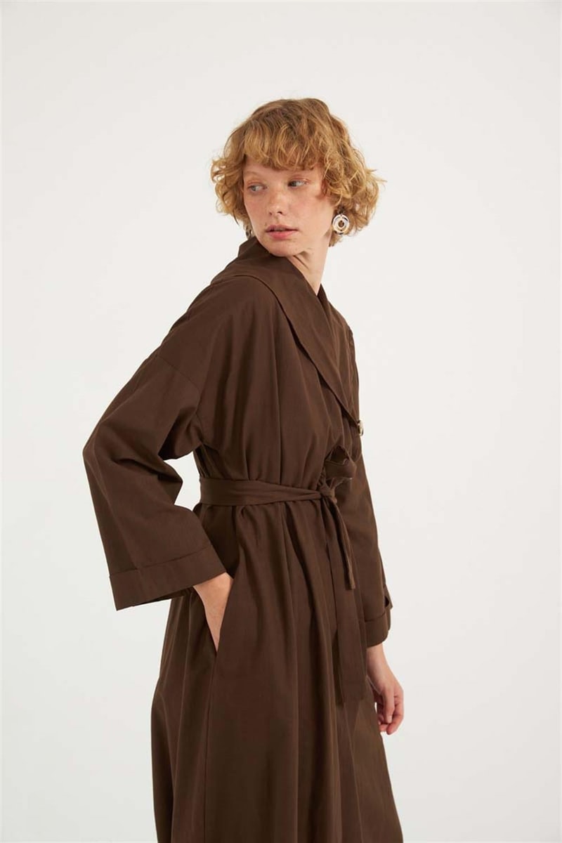 Çift Düğmeli Pamuk Kaftan