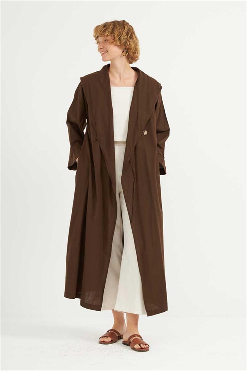 Çift Düğmeli Pamuk Kaftan