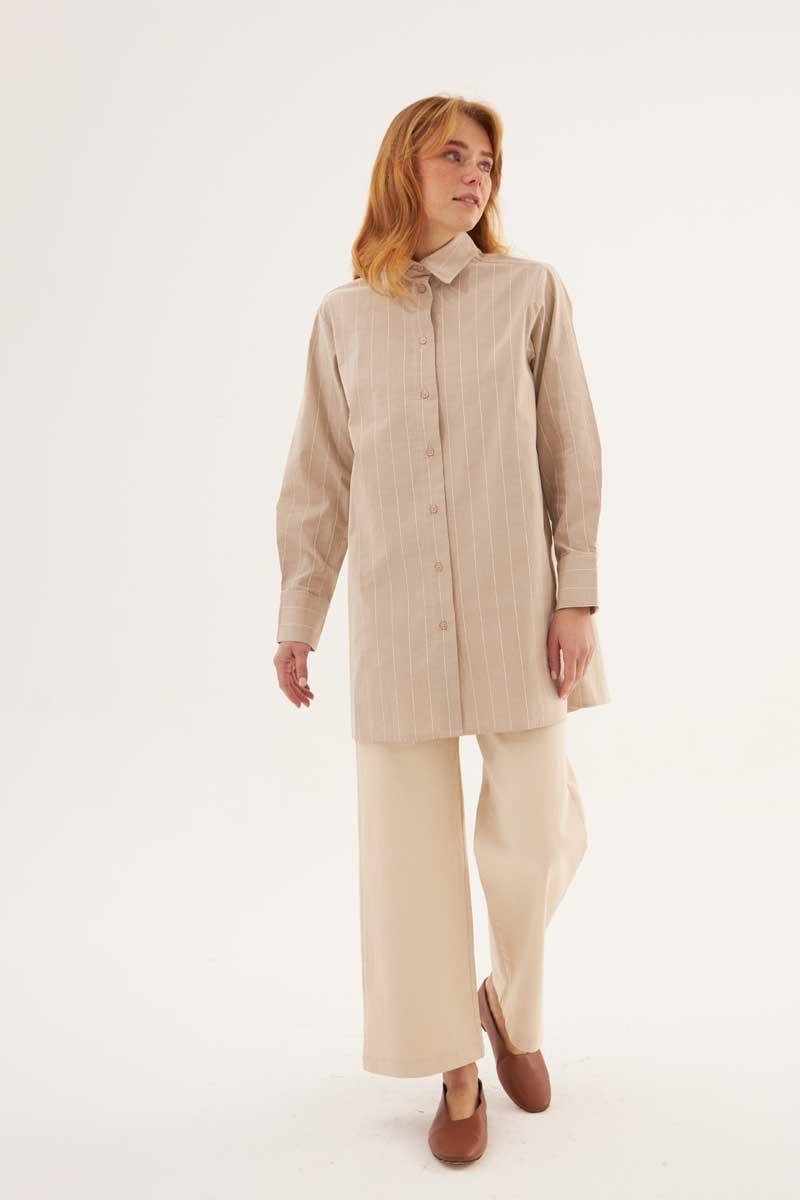 Çizgili Basic Gömlek