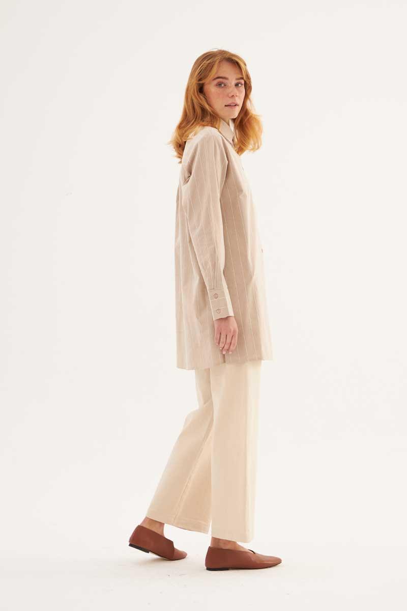 Çizgili Basic Gömlek