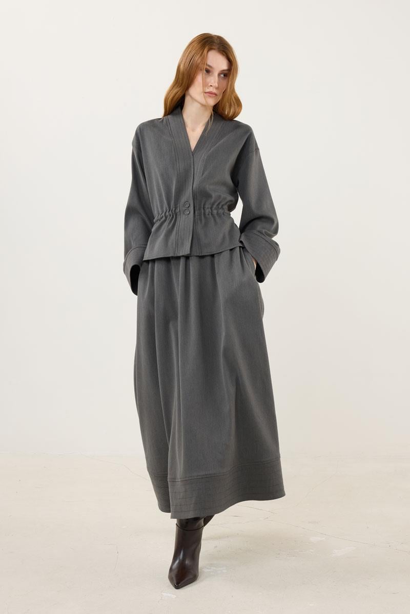 Dikiş Detaylı Ceket Antrasit