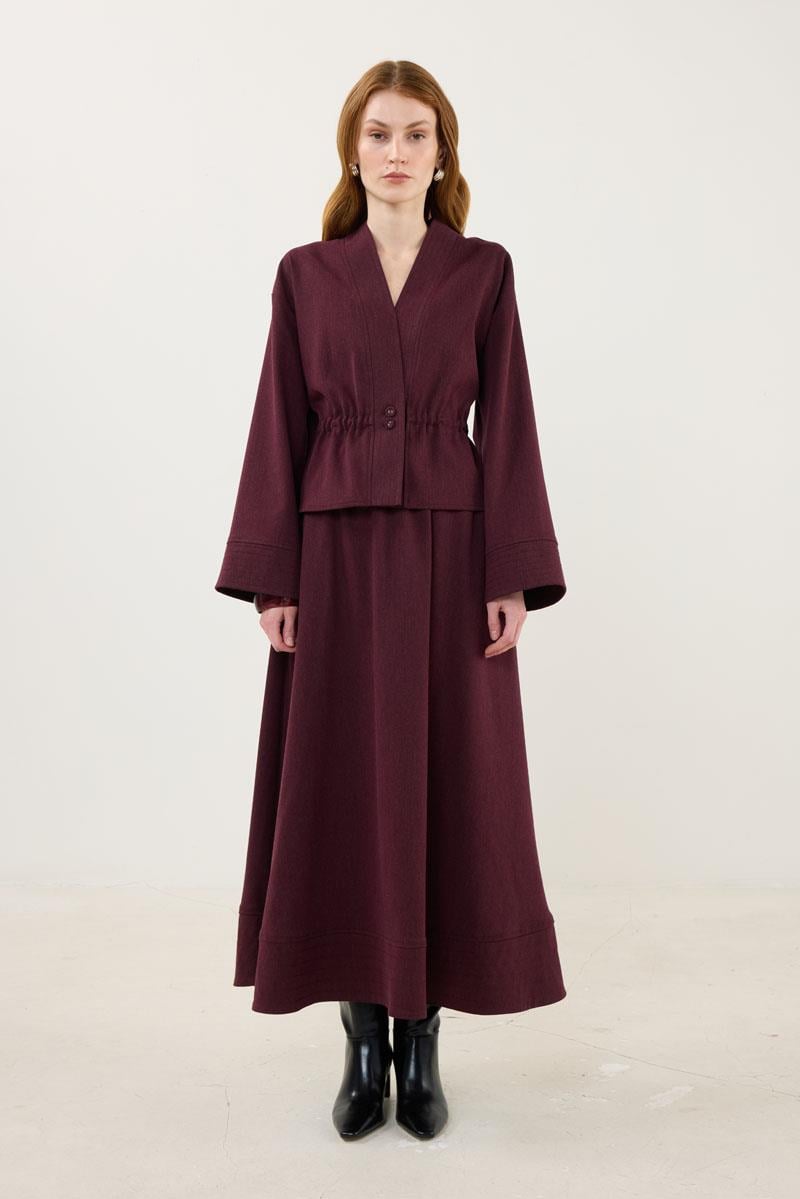 Dikiş Detaylı Ceket Bordo
