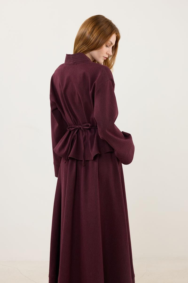 Dikiş Detaylı Ceket Bordo