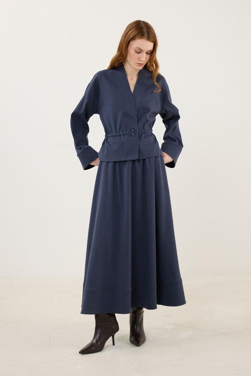 Dikiş Detaylı Ceket Lacivert