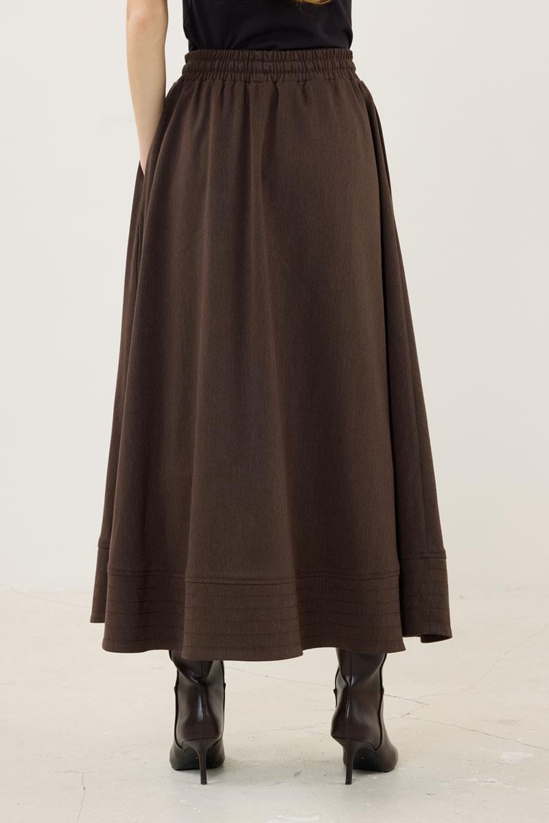 Dikiş Detaylı Etek Acı kahve
