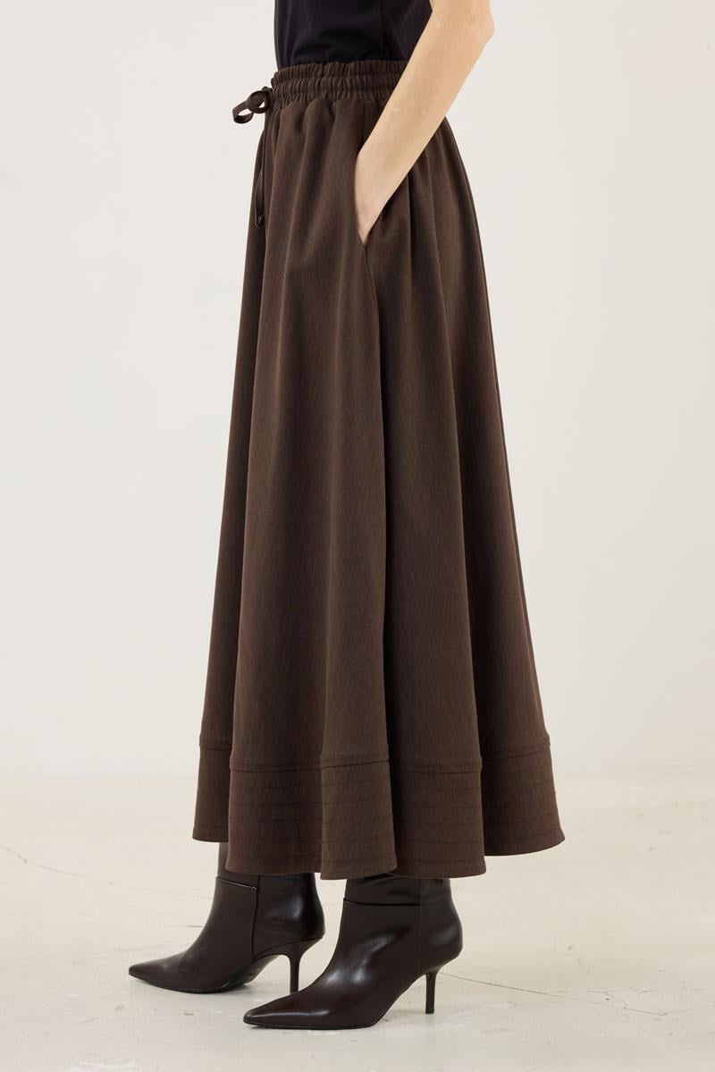 Dikiş Detaylı Etek Acı kahve