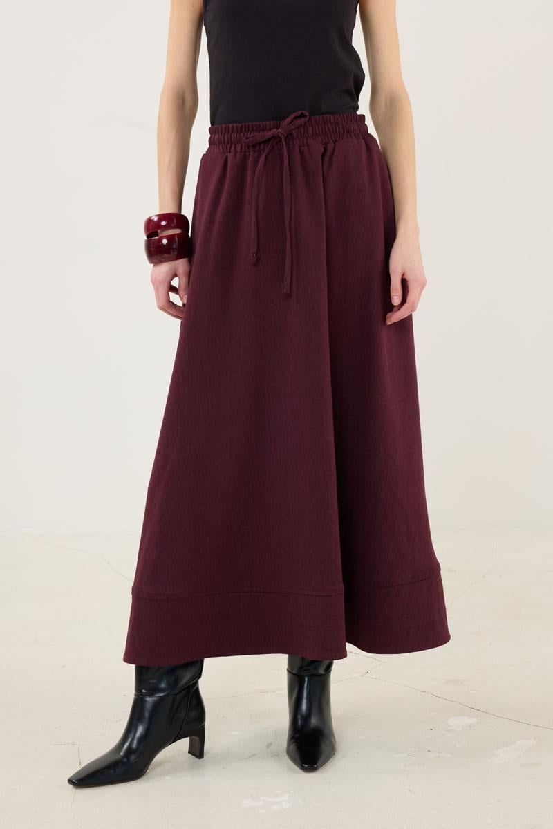 Dikiş Detaylı Etek Bordo