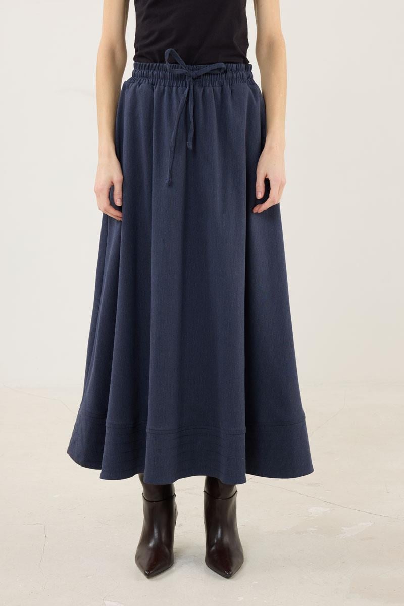 Dikiş Detaylı Etek Lacivert