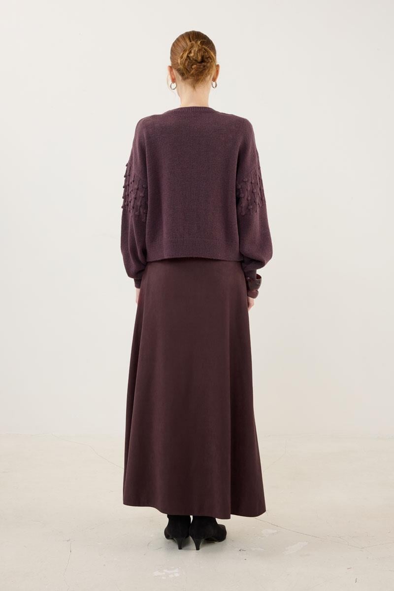 Düğüm Detaylı Kazak Mürdüm