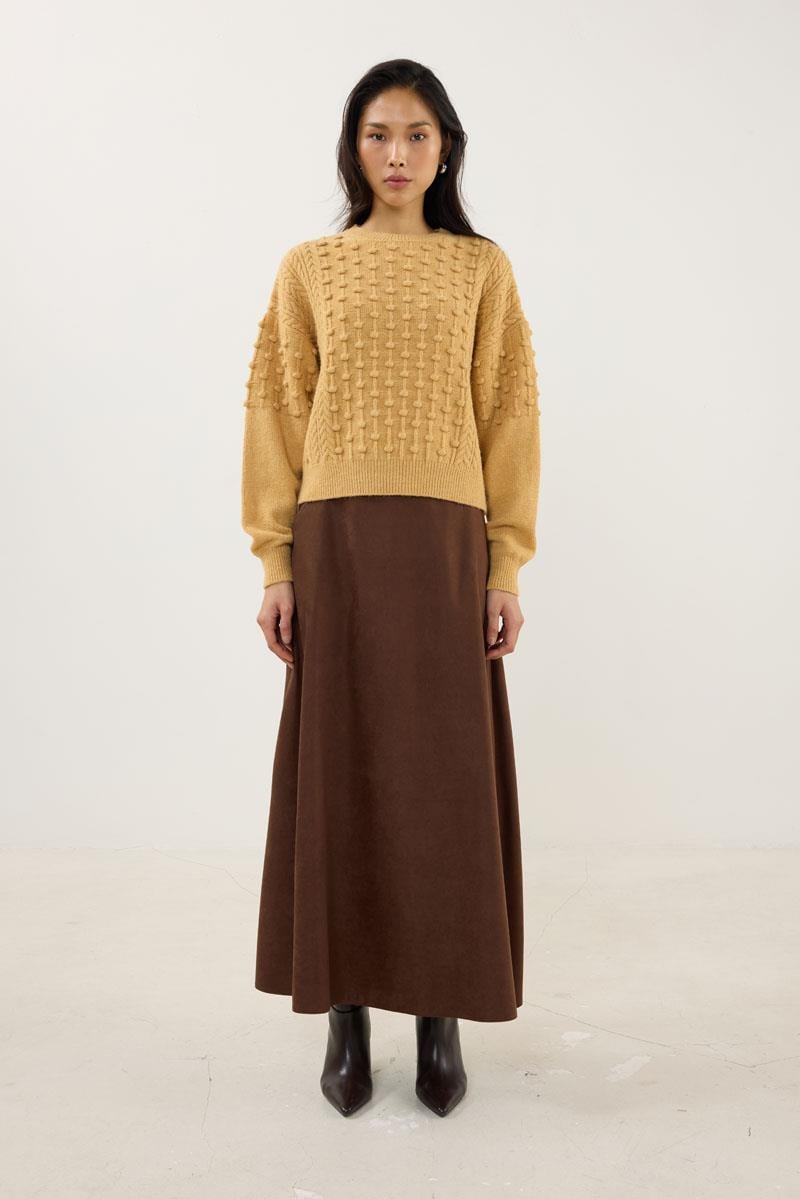 Düğüm Detaylı Kazak Soft Sarı