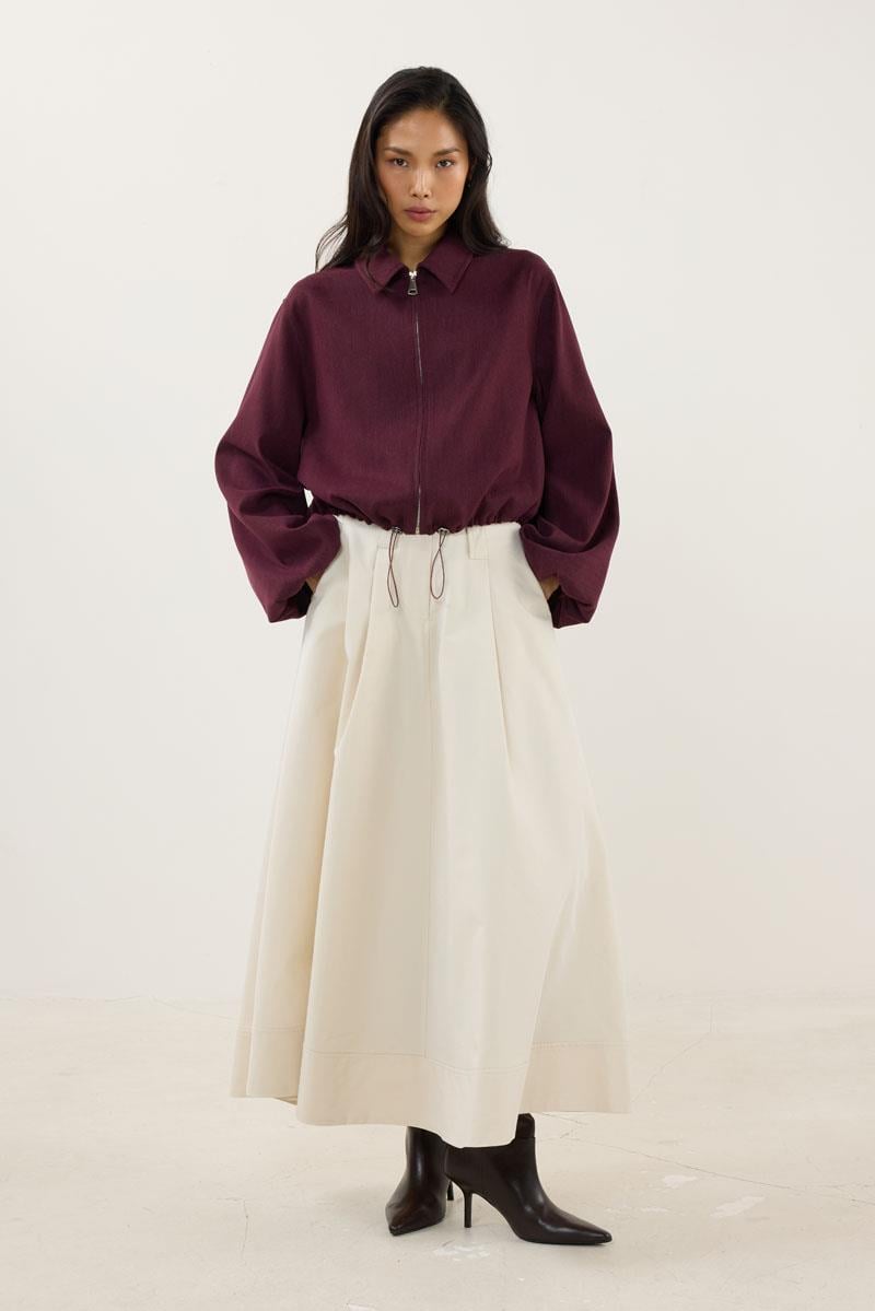 Fermuarlı Bomber Ceket Bordo