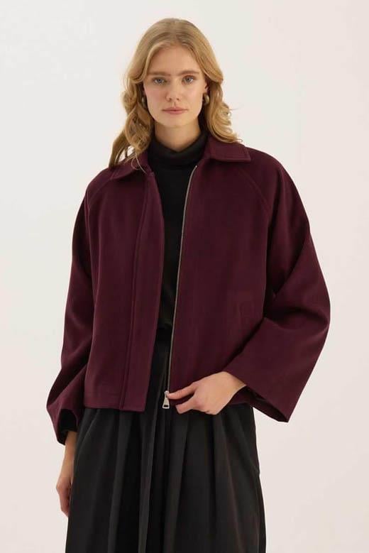 Fermuarlı Etek Üstü Kaban