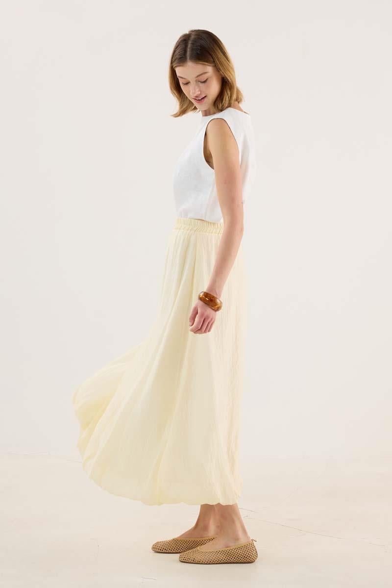 İnce Liyosel Balon Etek Soft Sarı