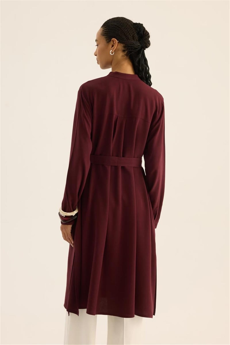 İnce Yazlık Tunik Bordo