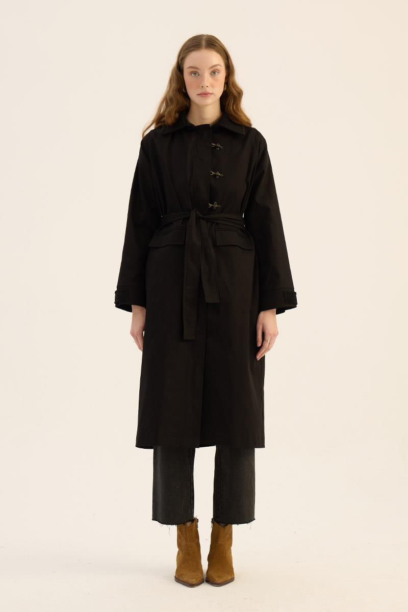 Kadife Yaka Detaylı Parka