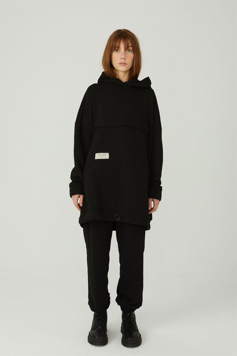 Kapaklı Cepli Sweatshirt