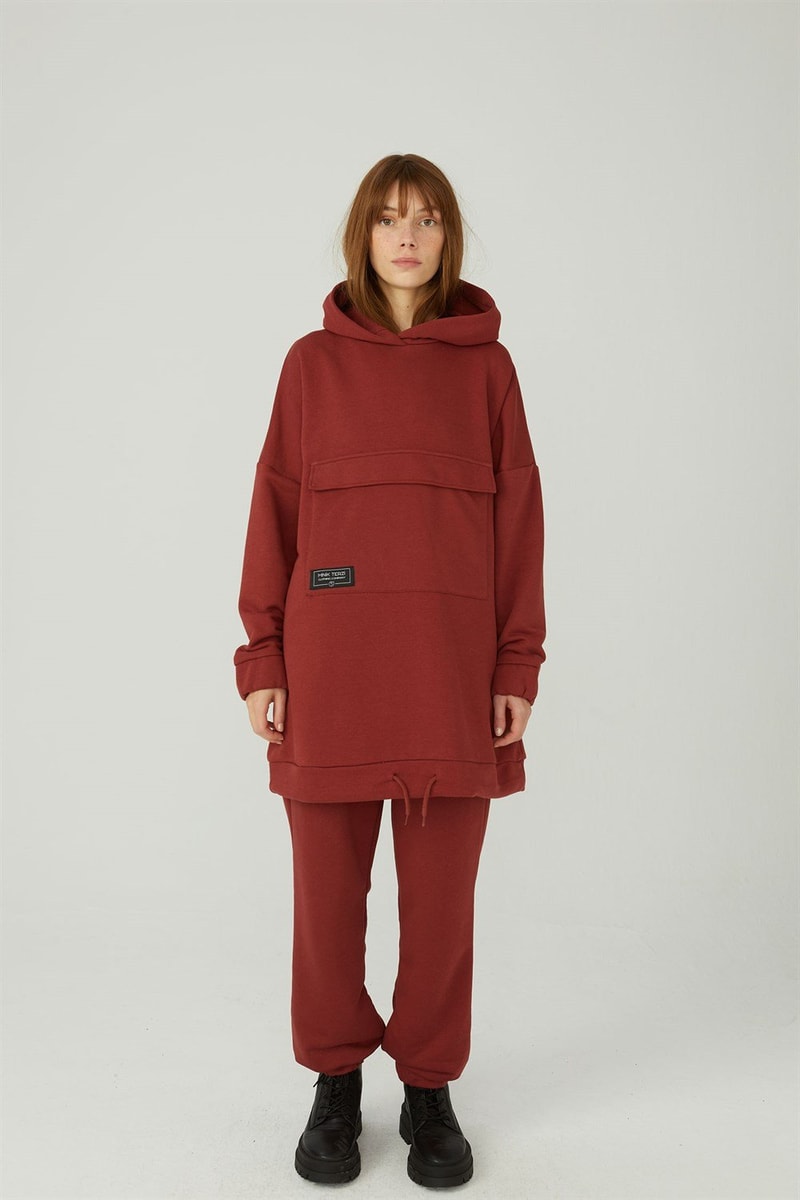 Kapaklı Cepli Sweatshirt