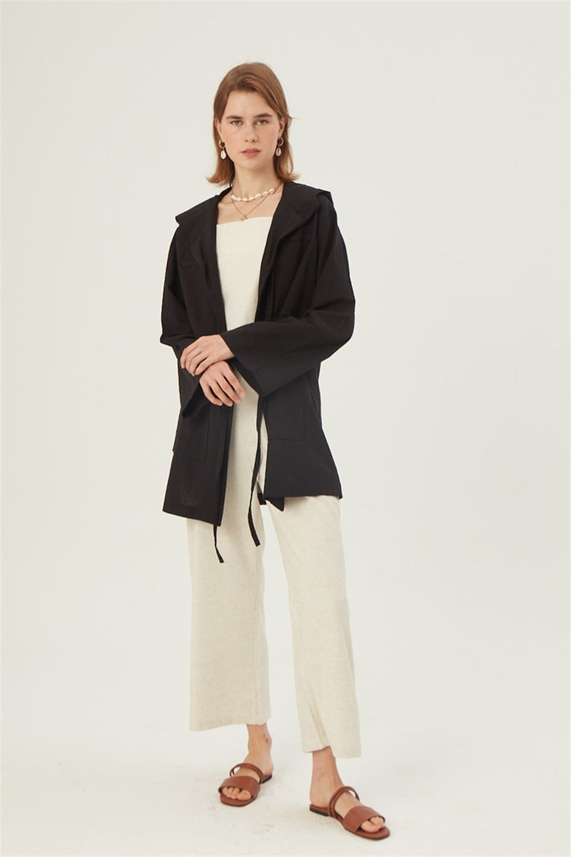 Kapüşonlu Kısa Ceket