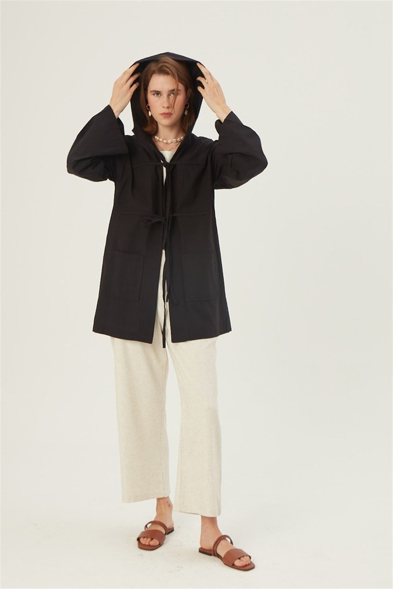 Kapüşonlu Kısa Ceket