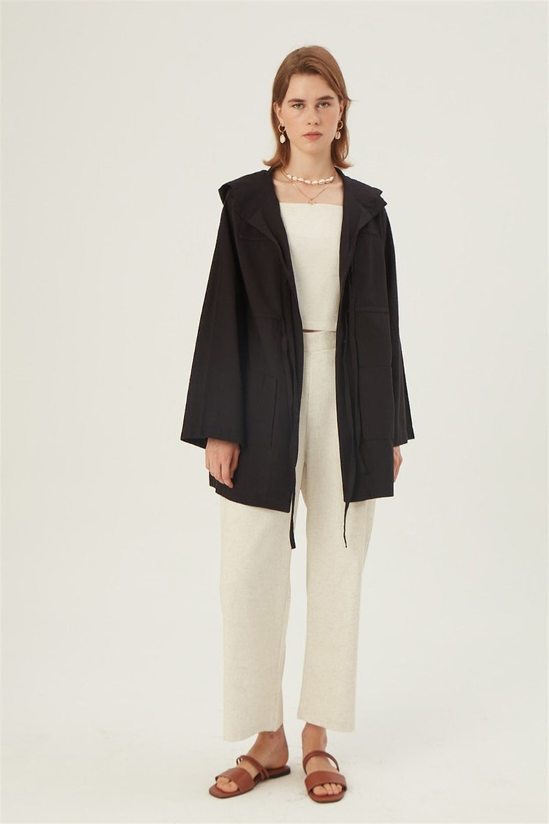 Kapüşonlu Kısa Ceket