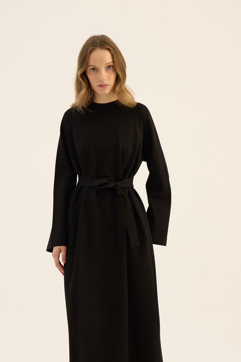 Kemerli Sweatshirt Elbise