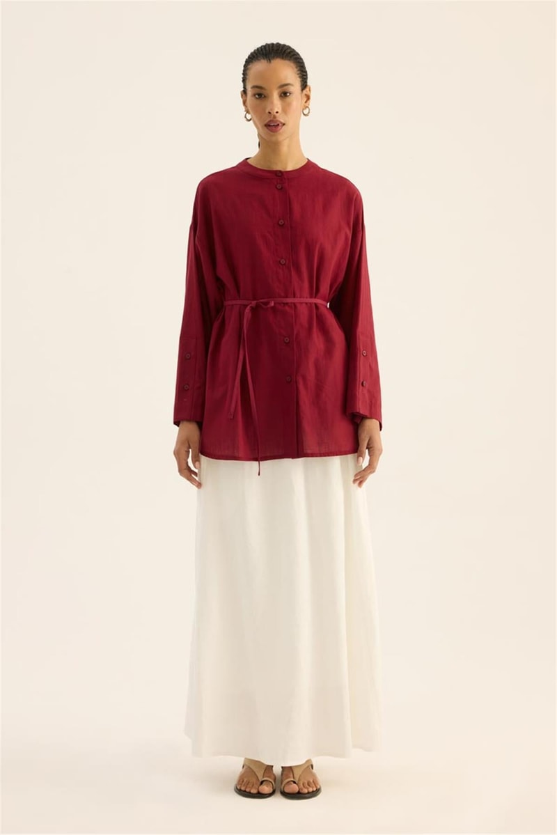 Kimono Gömlek Bordo
