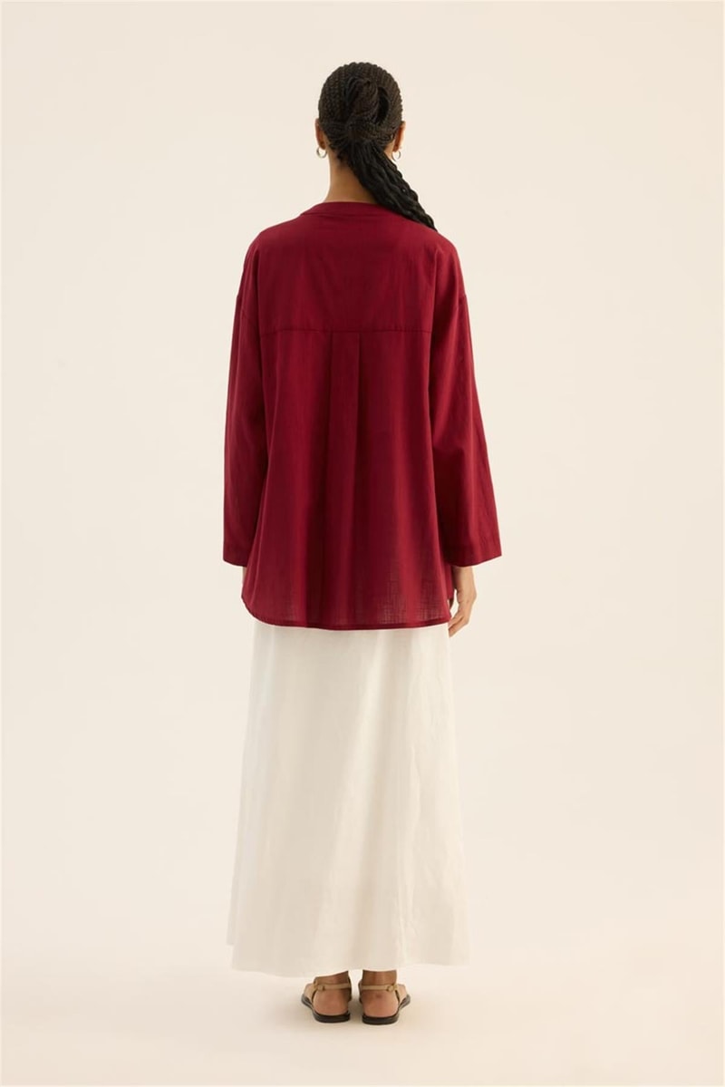 Kimono Gömlek Bordo