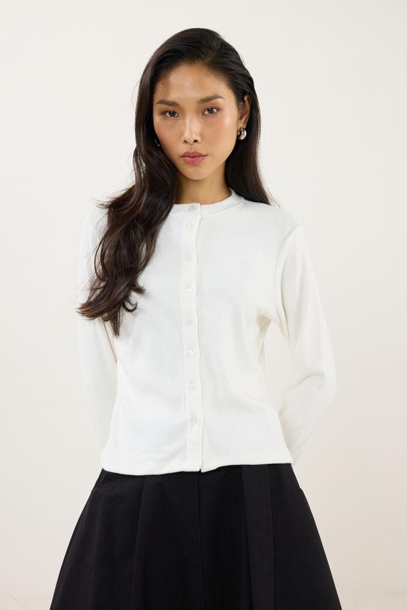 Kısa Triko Hırka Ekru