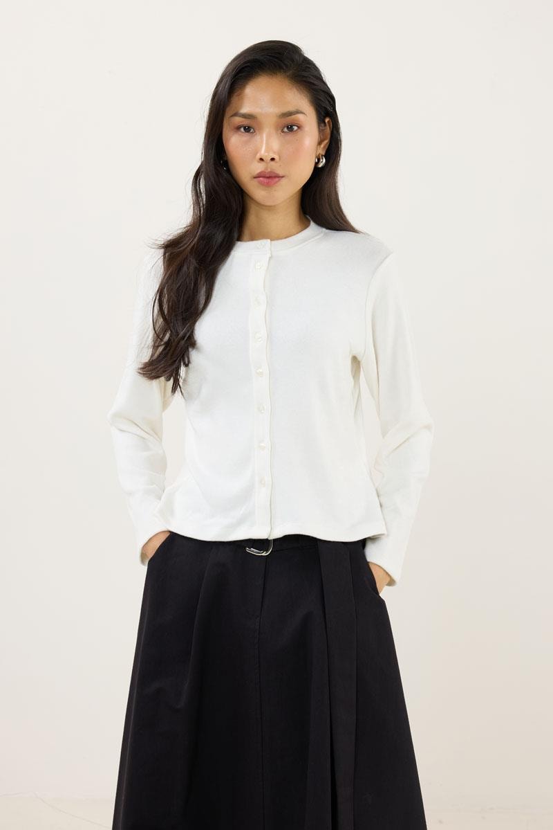 Kısa Triko Hırka Ekru