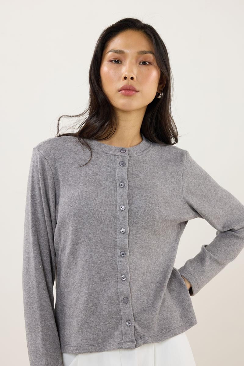 Kısa Triko Hırka Gri