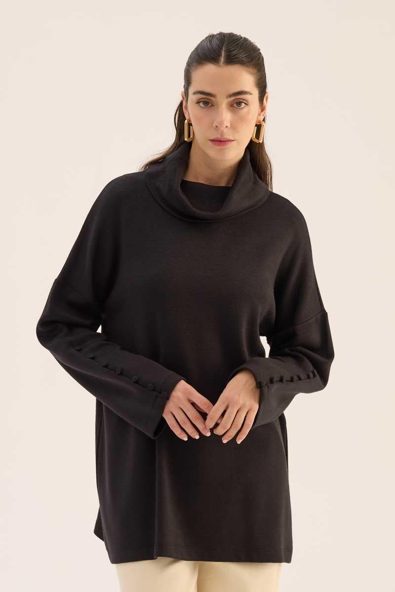 Kolları Düğmeli Kazak