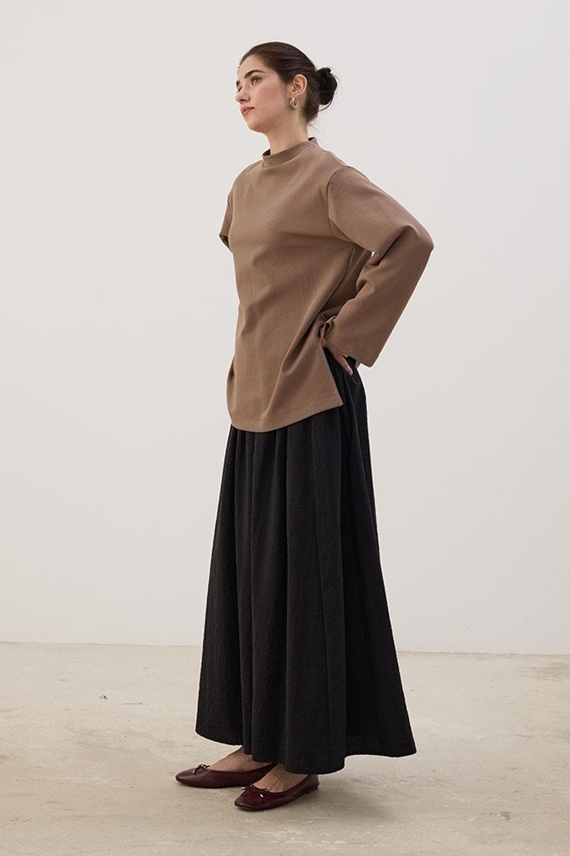 Nakışlı Sweatshirt Vizon