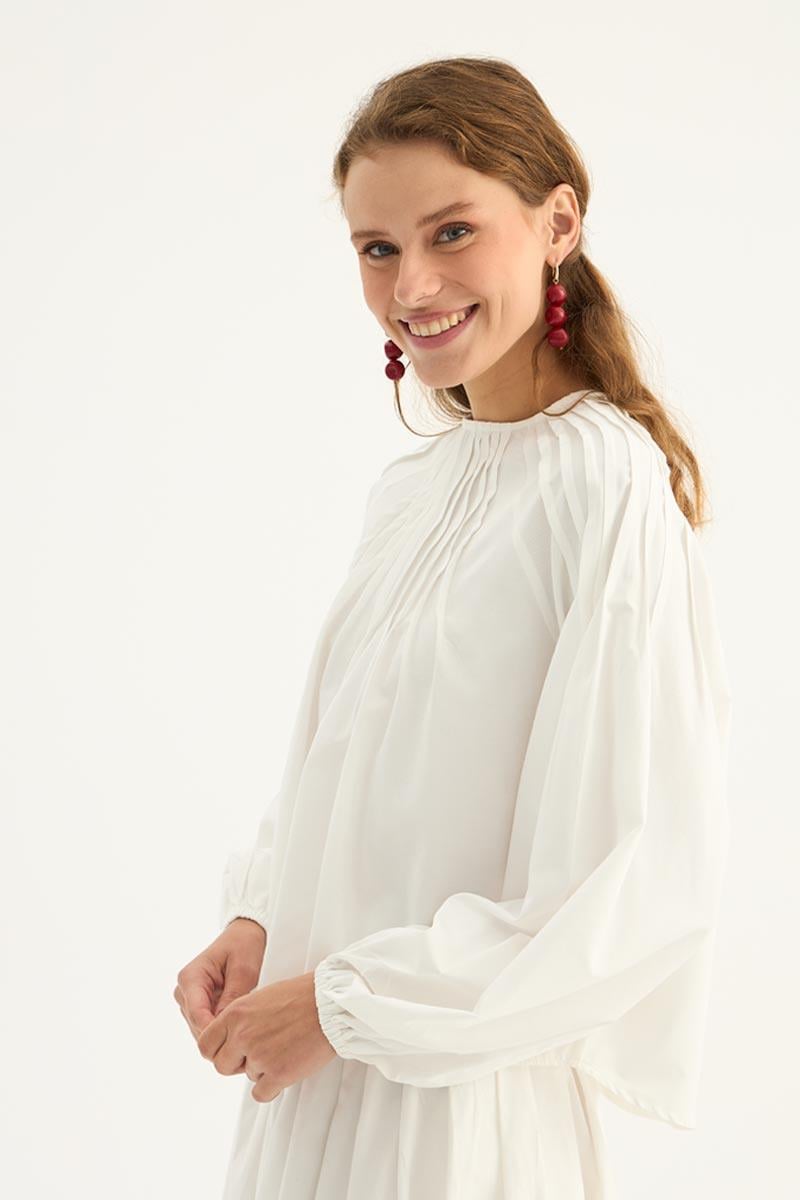 Nervürlü Etek Üstü Bluz