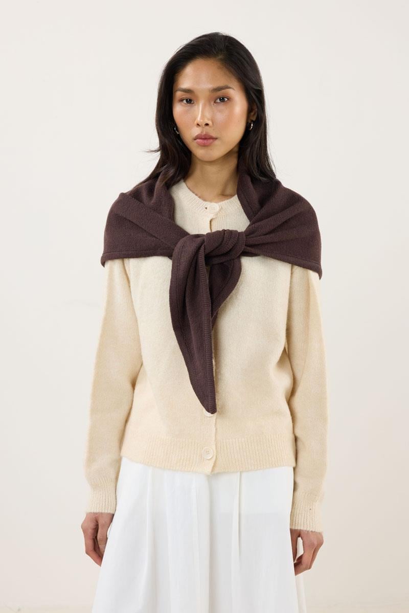 Örme Triko Atkı Acı kahve