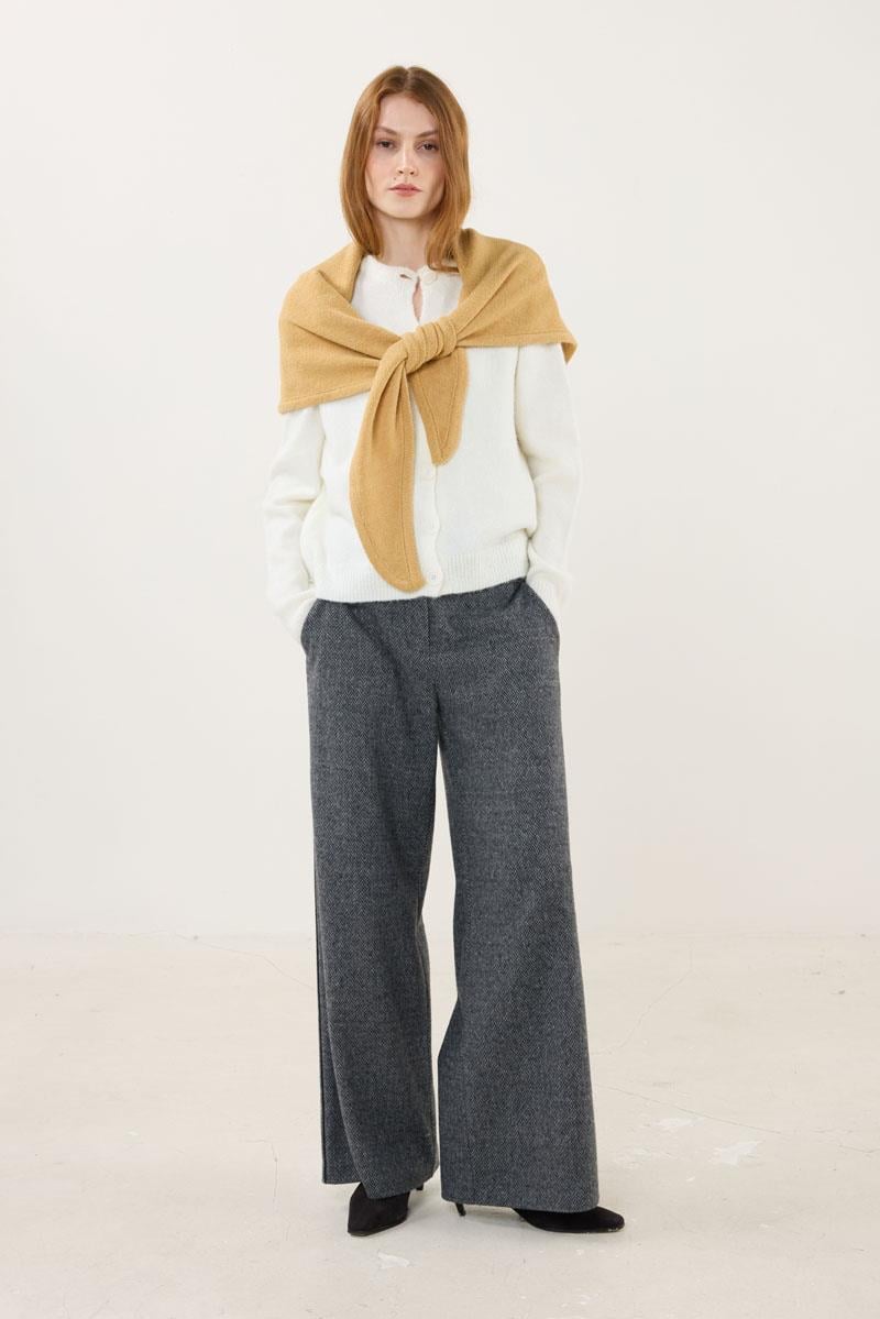 Örme Triko Atkı Soft Sarı