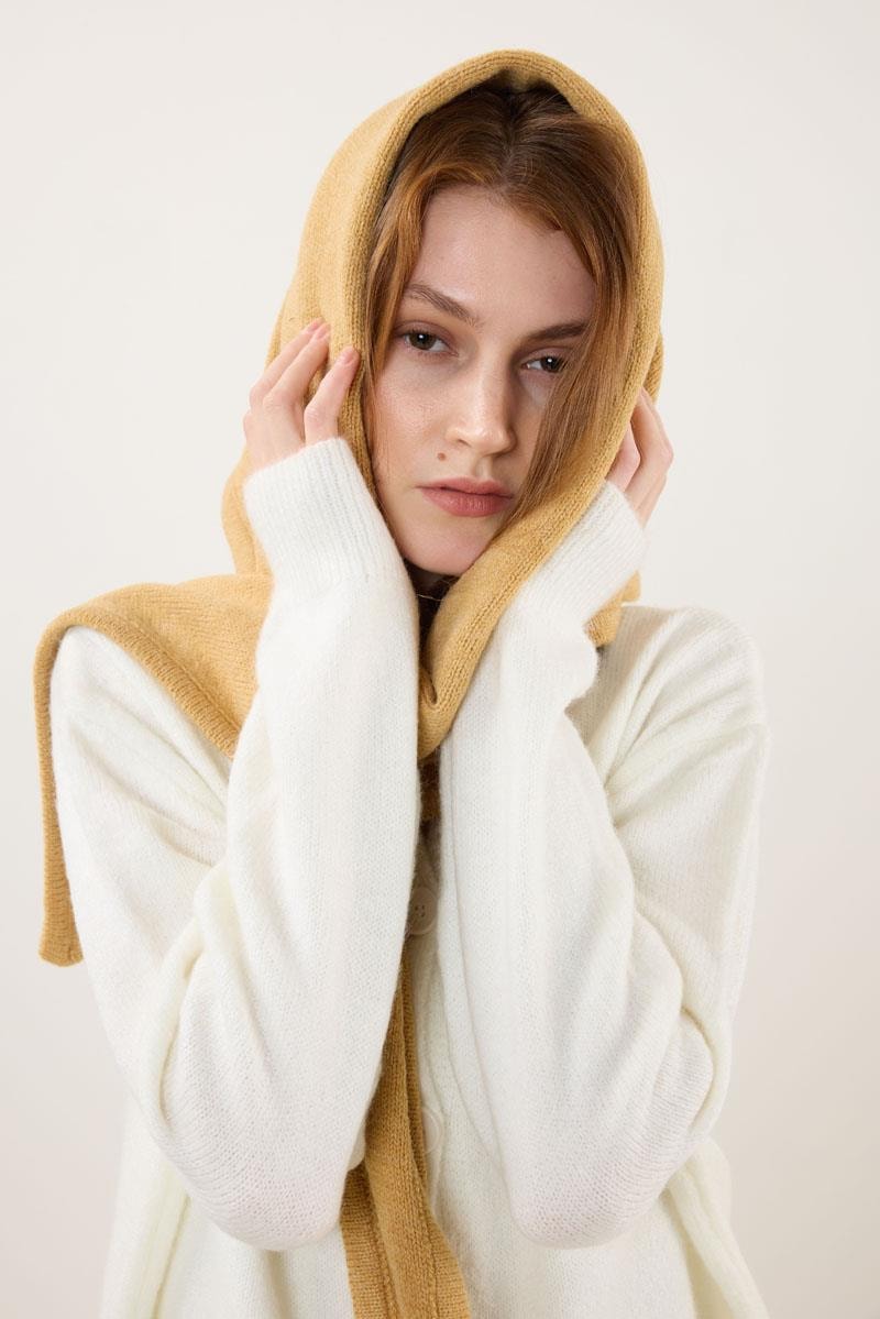 Örme Triko Atkı Soft Sarı