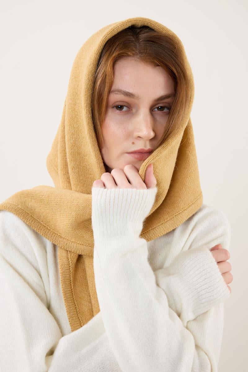 Örme Triko Atkı Soft Sarı