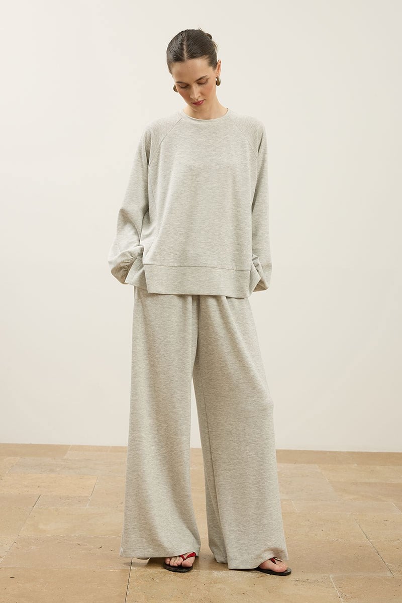 Rahat Kesim Sweatshirt Gri melanj