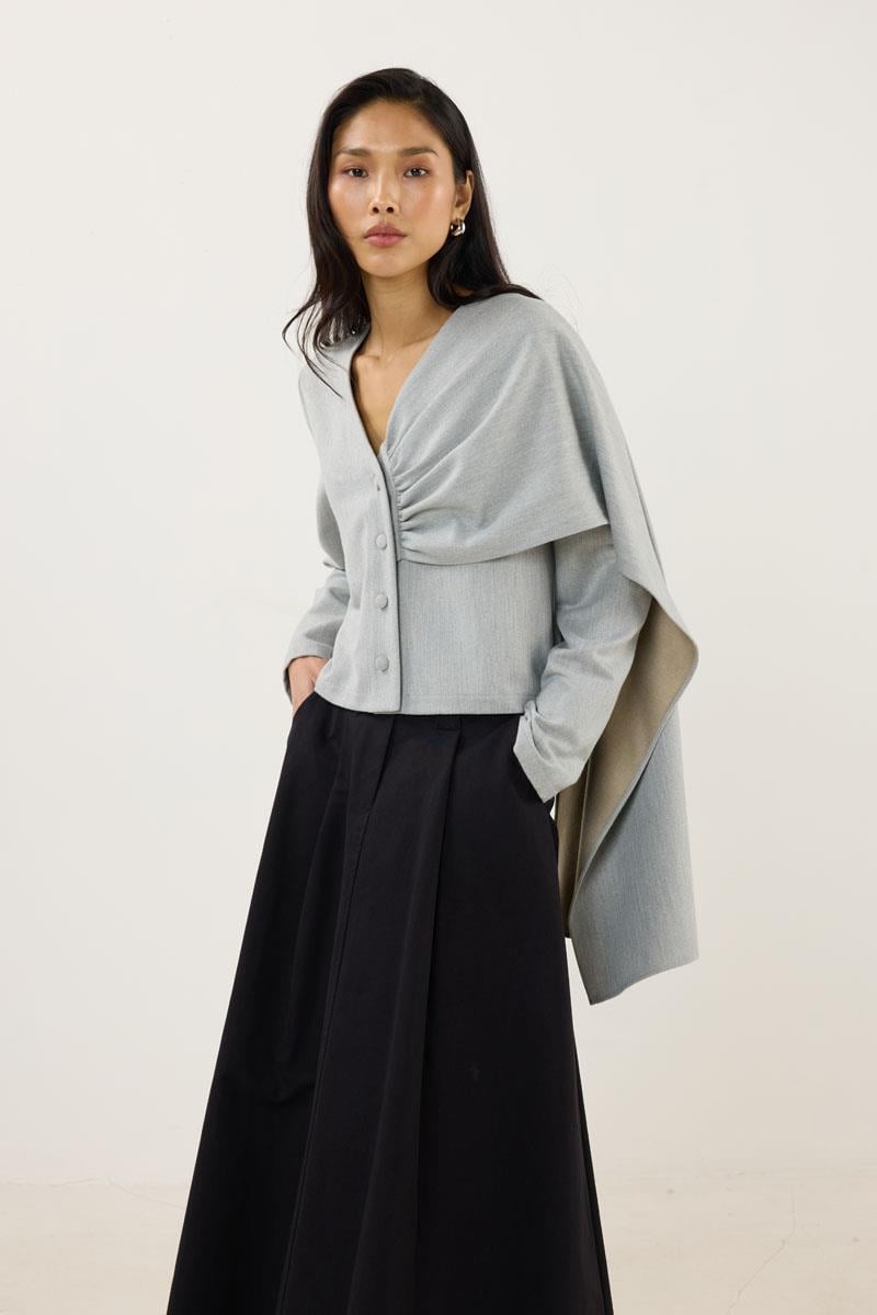 Şalı Çıkabilen Ceket Gri