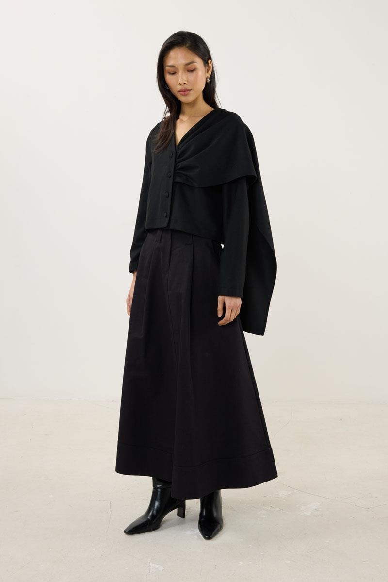 Şalı Çıkabilen Ceket Siyah