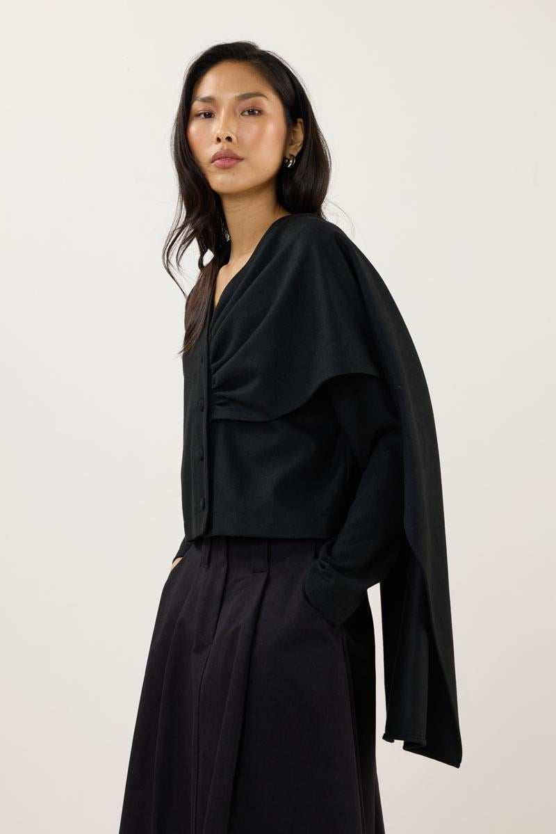 Şalı Çıkabilen Ceket Siyah