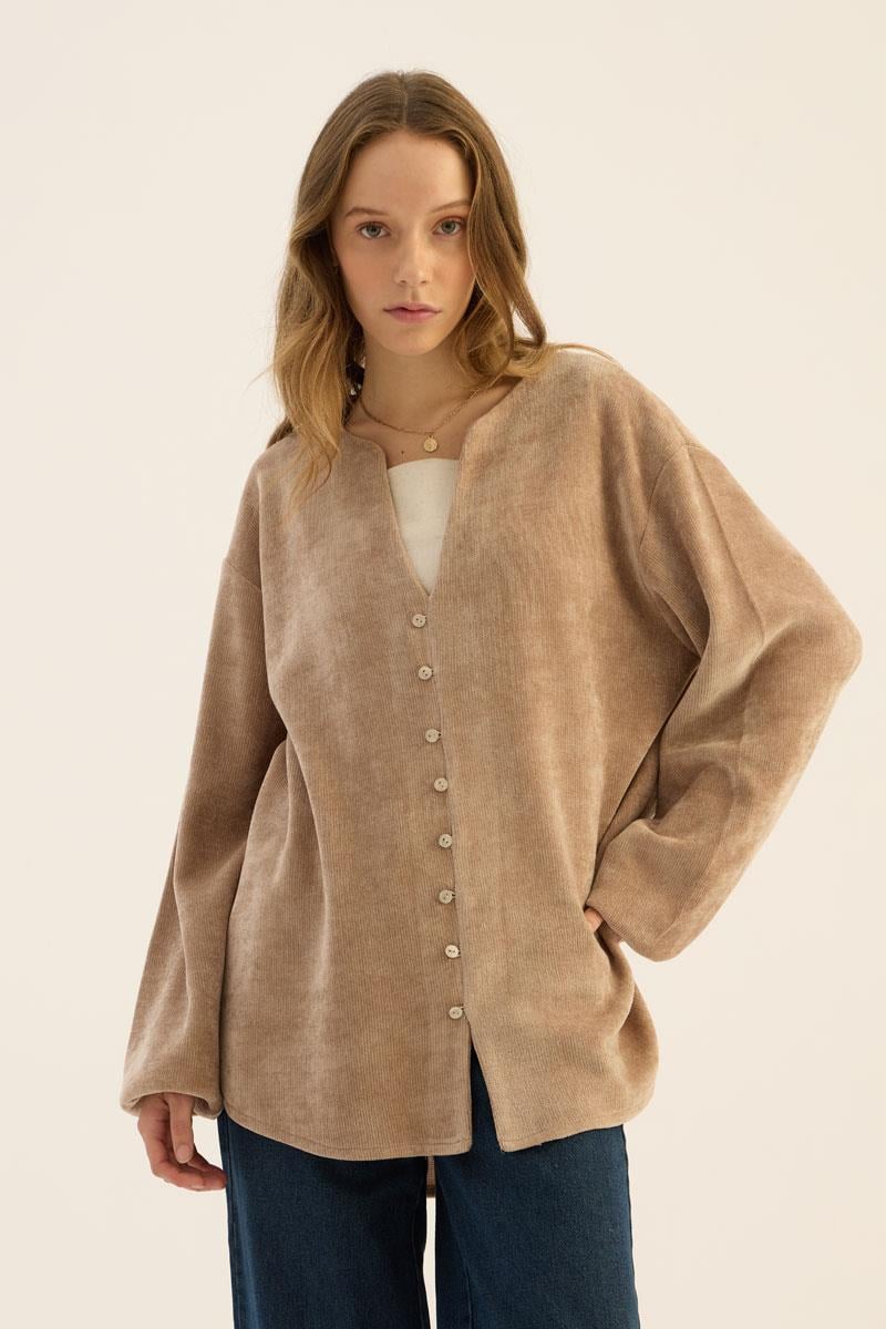 Sedef Düğmeli Kazak