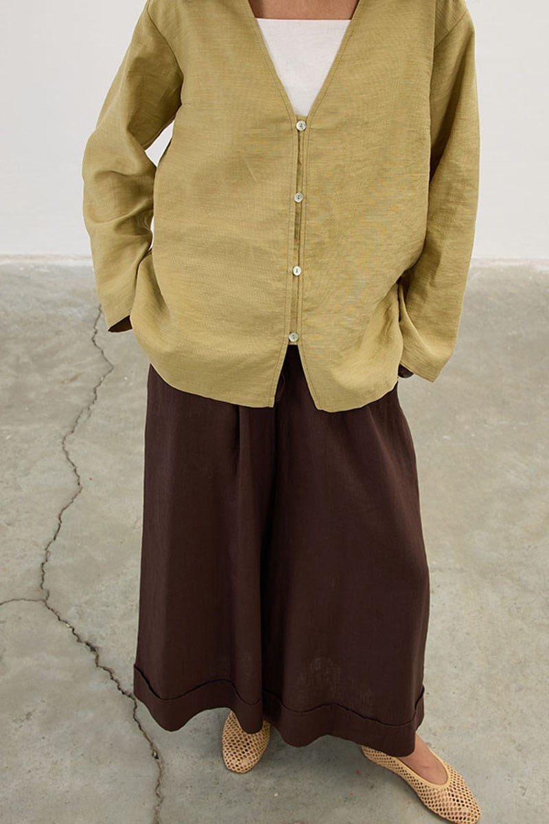 Sedef Düğmeli Kimono Zeytin Yeşili