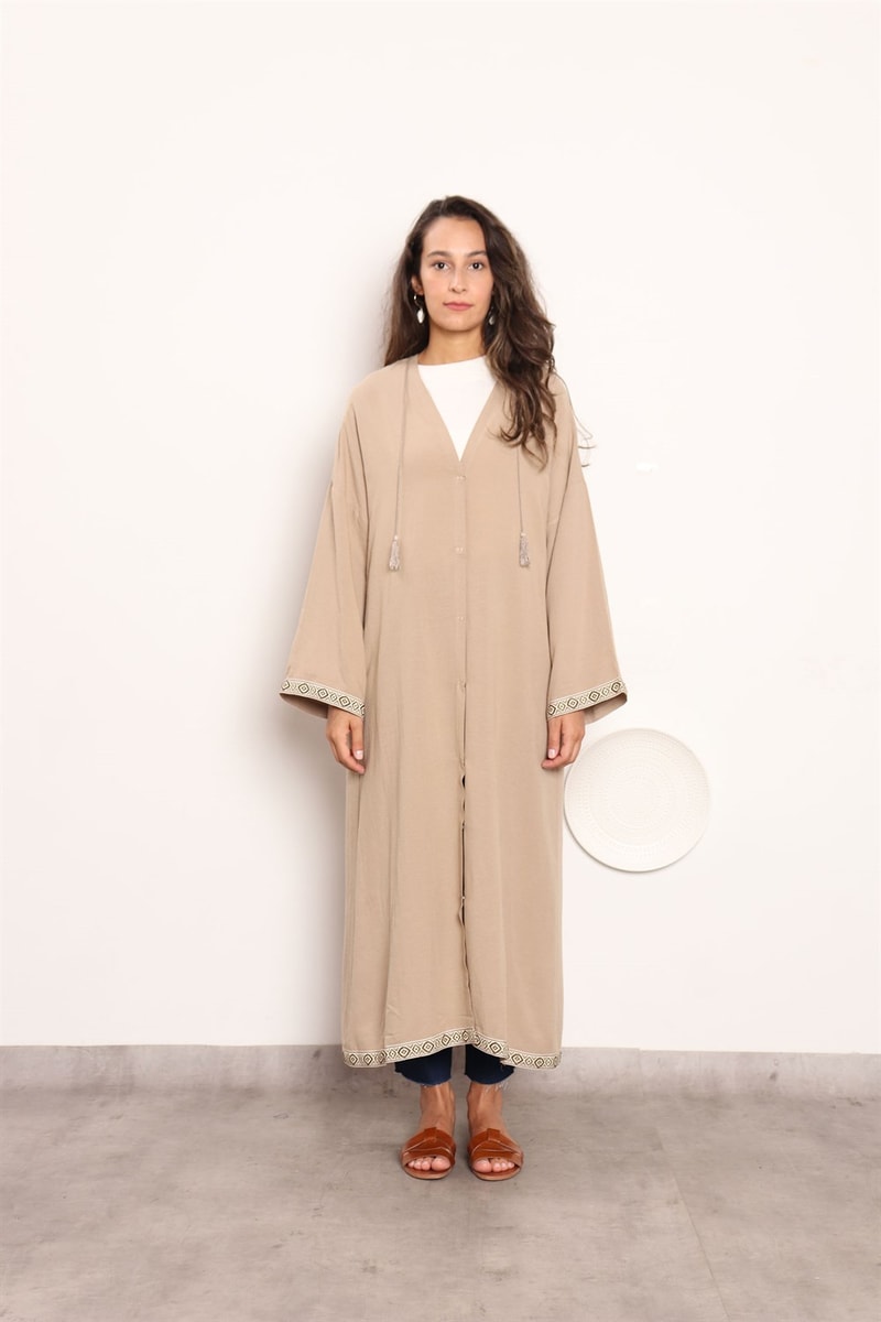 Şerit Detaylı Kimono