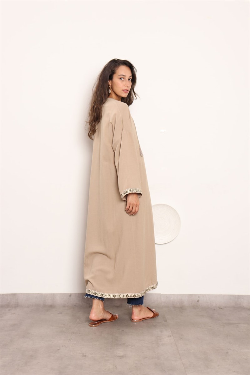 Şerit Detaylı Kimono