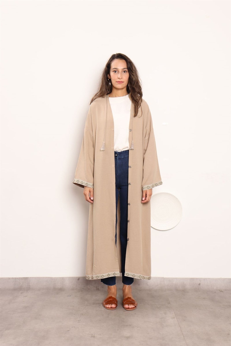 Şerit Detaylı Kimono