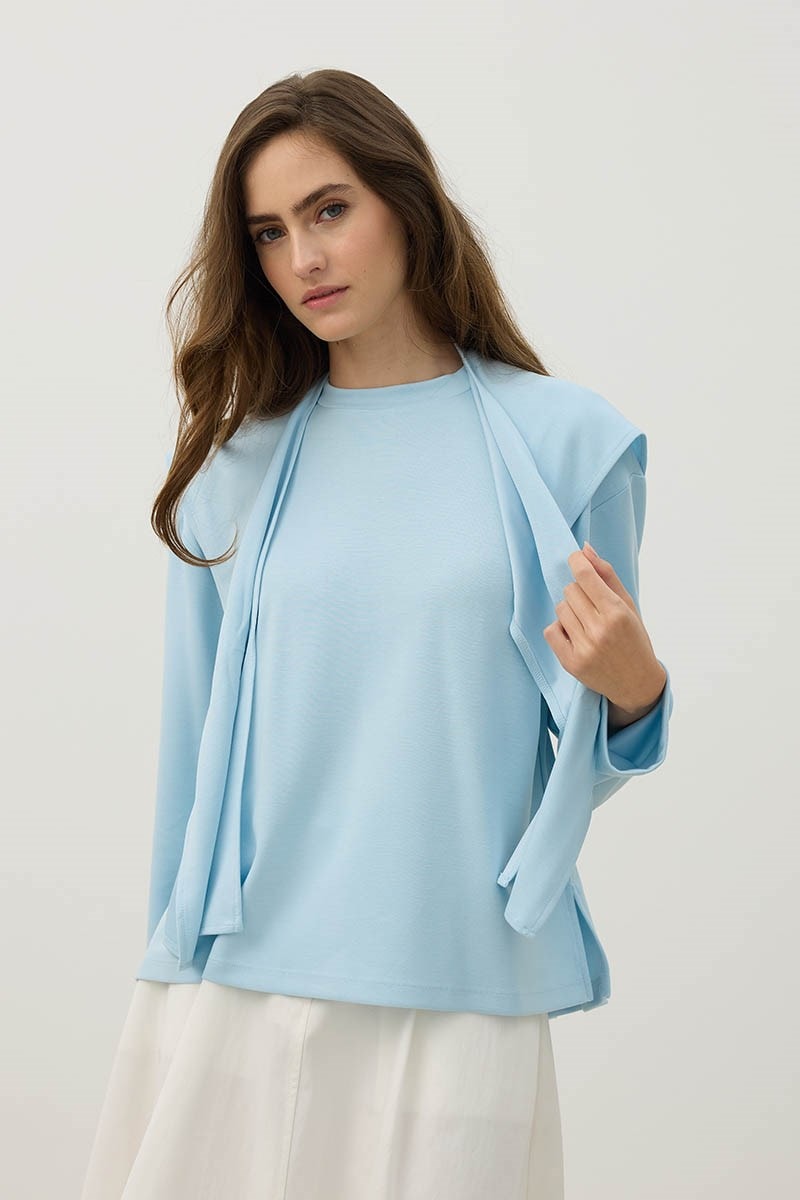 Seyyar Parçalı Sweatshirt Buz Mavisi
