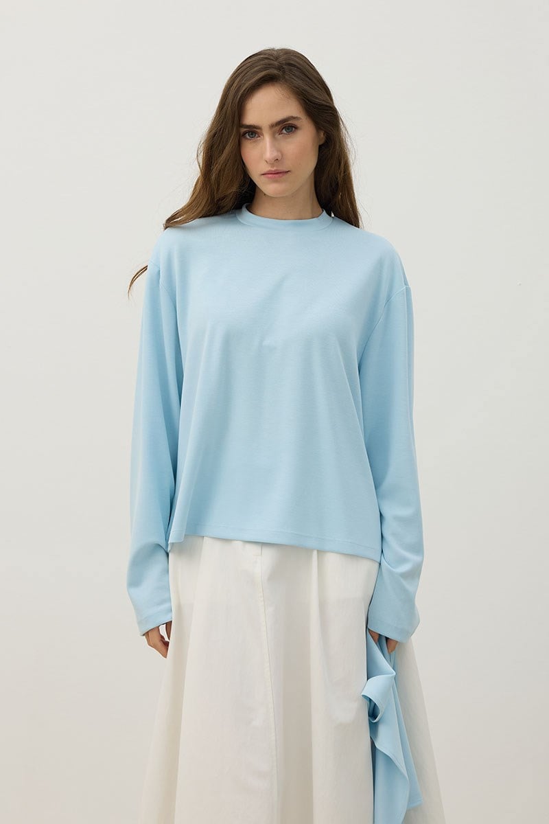 Seyyar Parçalı Sweatshirt Buz Mavisi